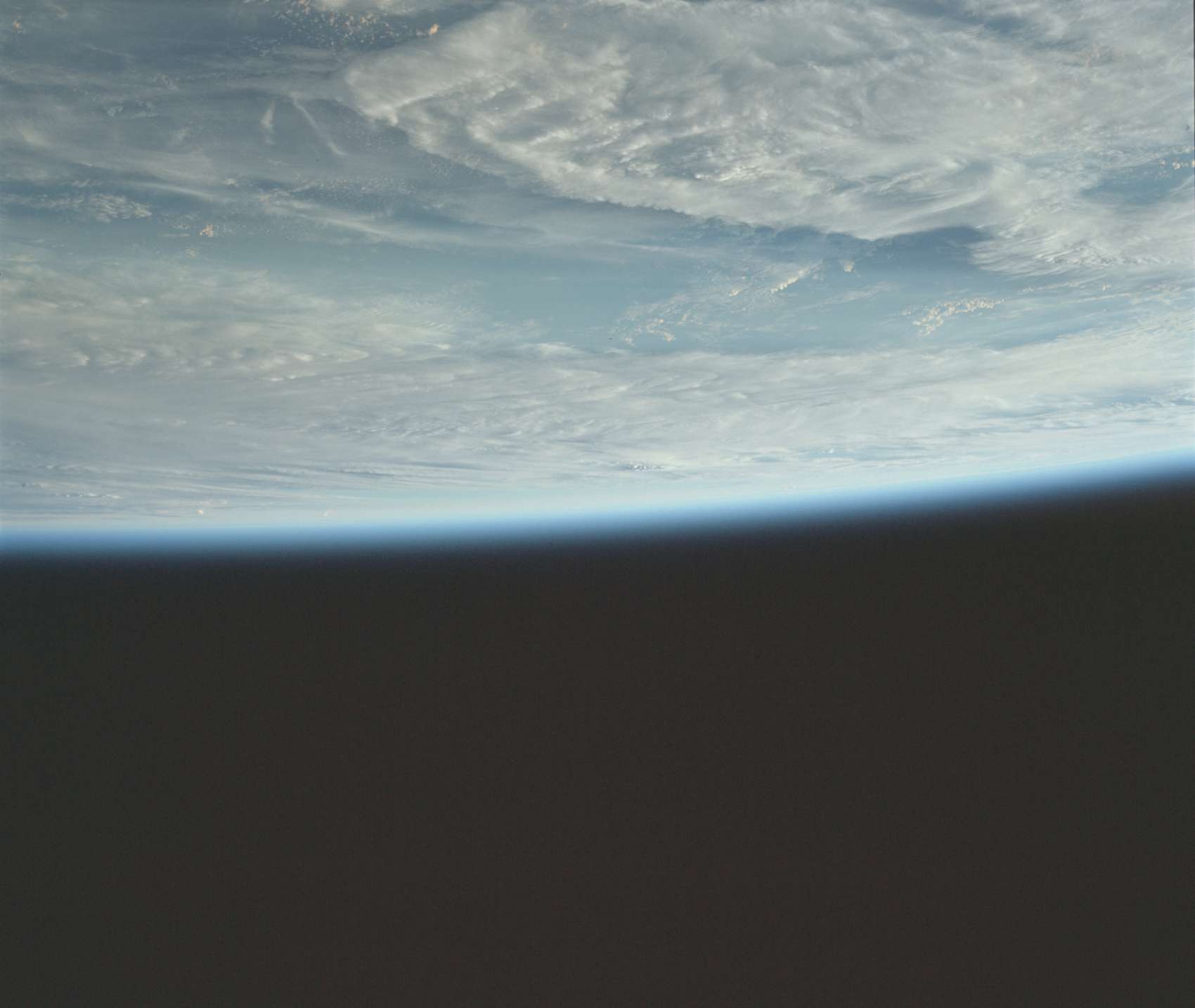 Inverted image of the earth's surface against a black background